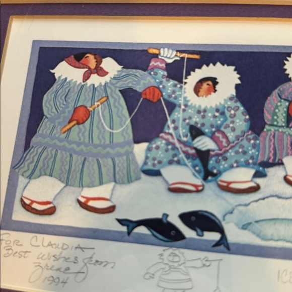 Barbara Lavallee ice fishing  Matted Framed Print - Picture 9 of 10